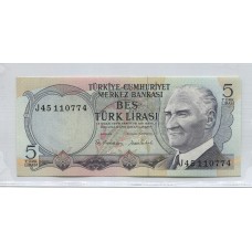 TURQUIA 5 LIRAS BILLETE SIN CIRCULAR, UNC